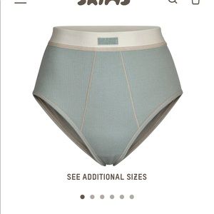 SKIMS COTTON RIB BRIEF IN MINERAL IN A SIZE SMALL